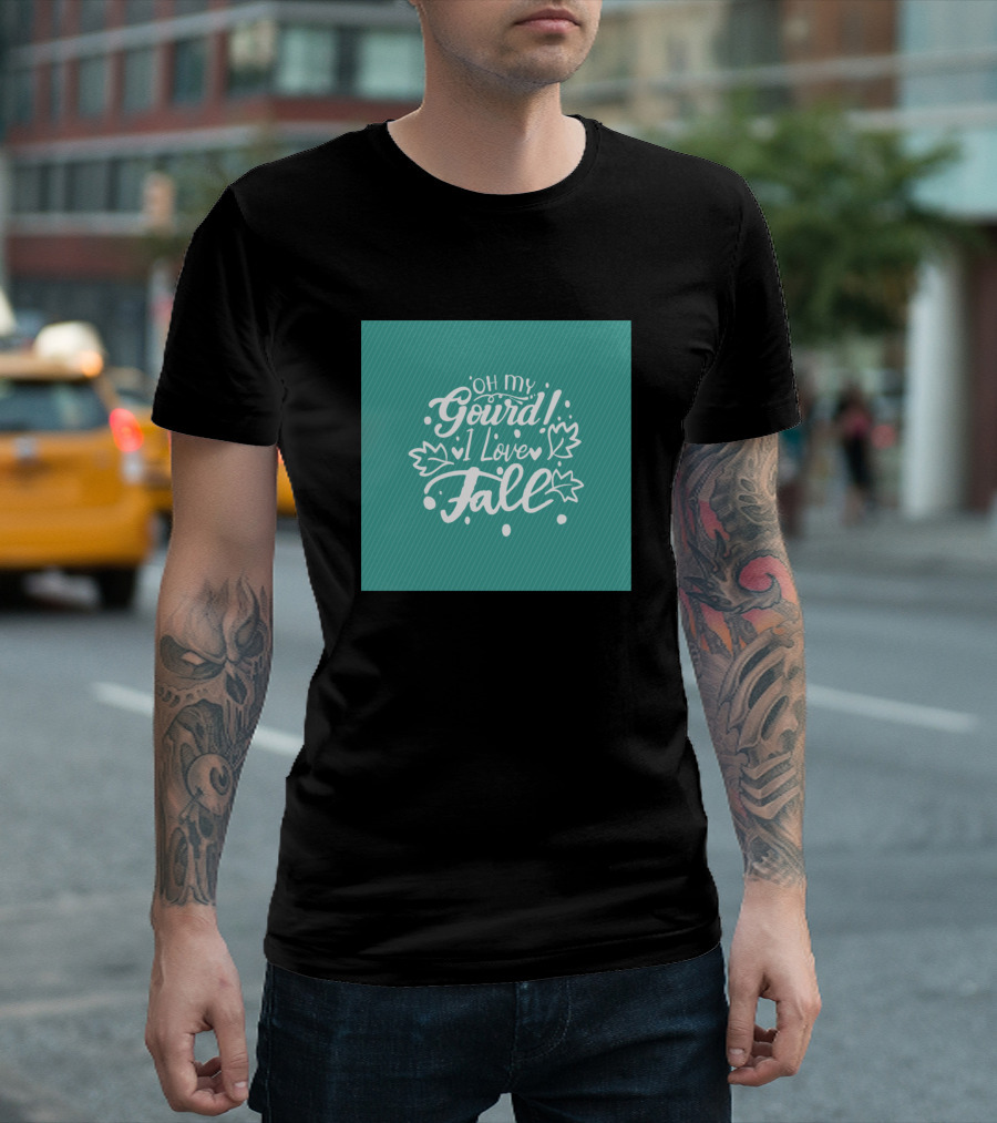 Oh My Gourd I Love Fall Leaves And Dots T-Shirt