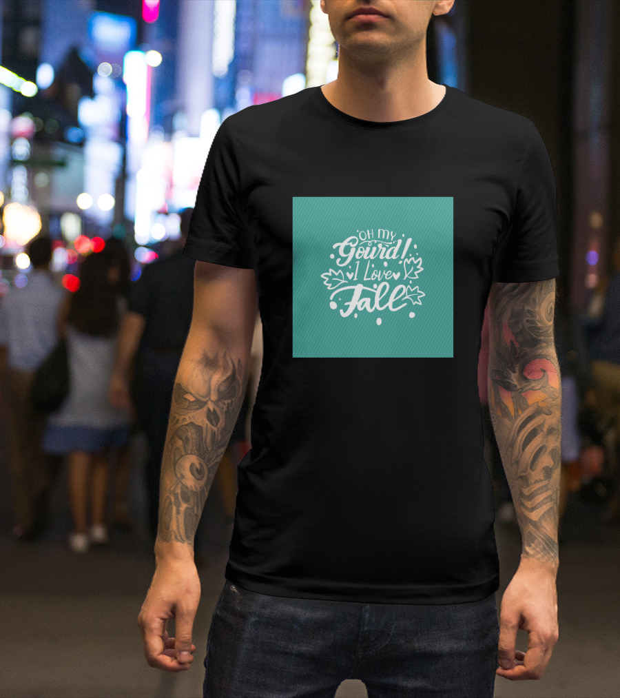 Oh My Gourd I Love Fall Leaves And Dots T-Shirt