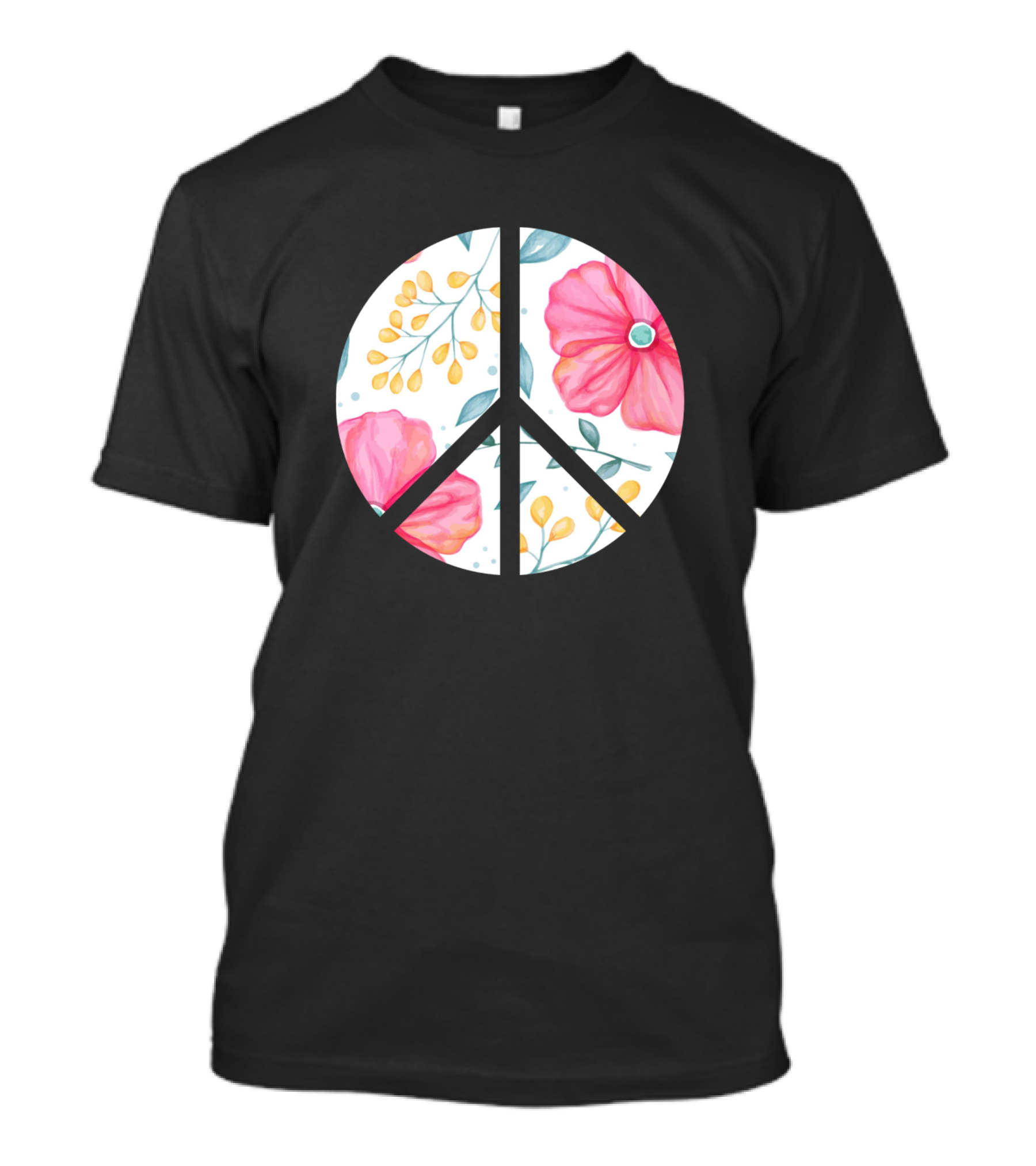 Peace Sign Flower Power Hippie Costume 60S 70S Floral T-Shirt