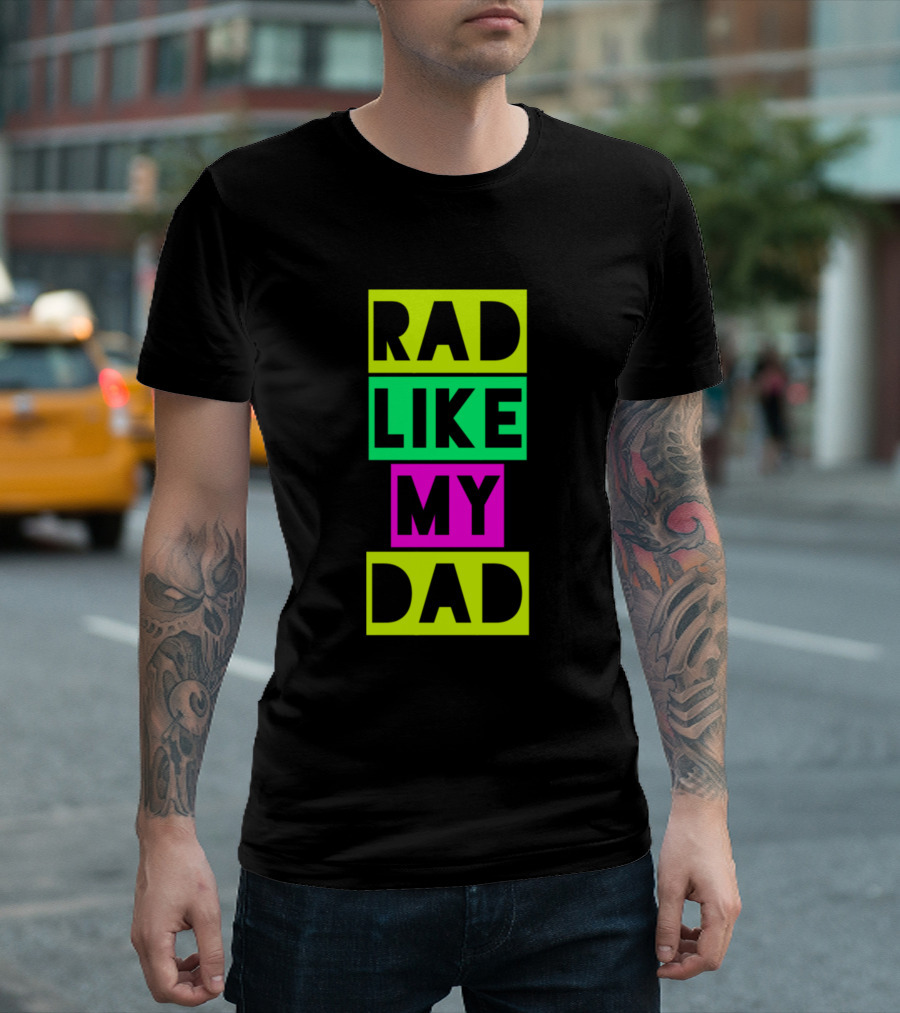 Rad Like My Dad Neon Color Blocks T-Shirt