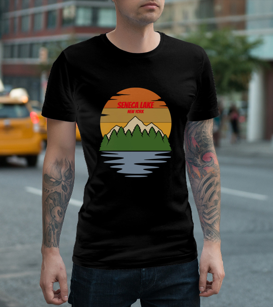 Seneca Lake New York Mountain Lake Vacation Scene T-Shirt