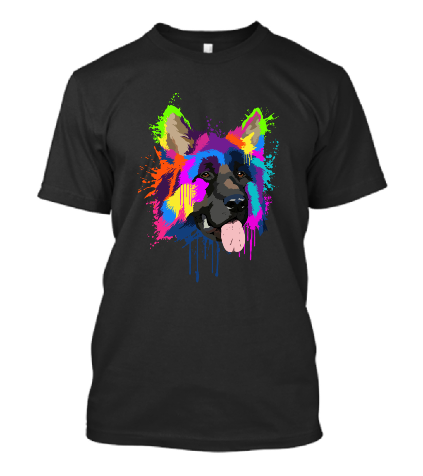 German Shepherd Colorful Splash T-Shirt