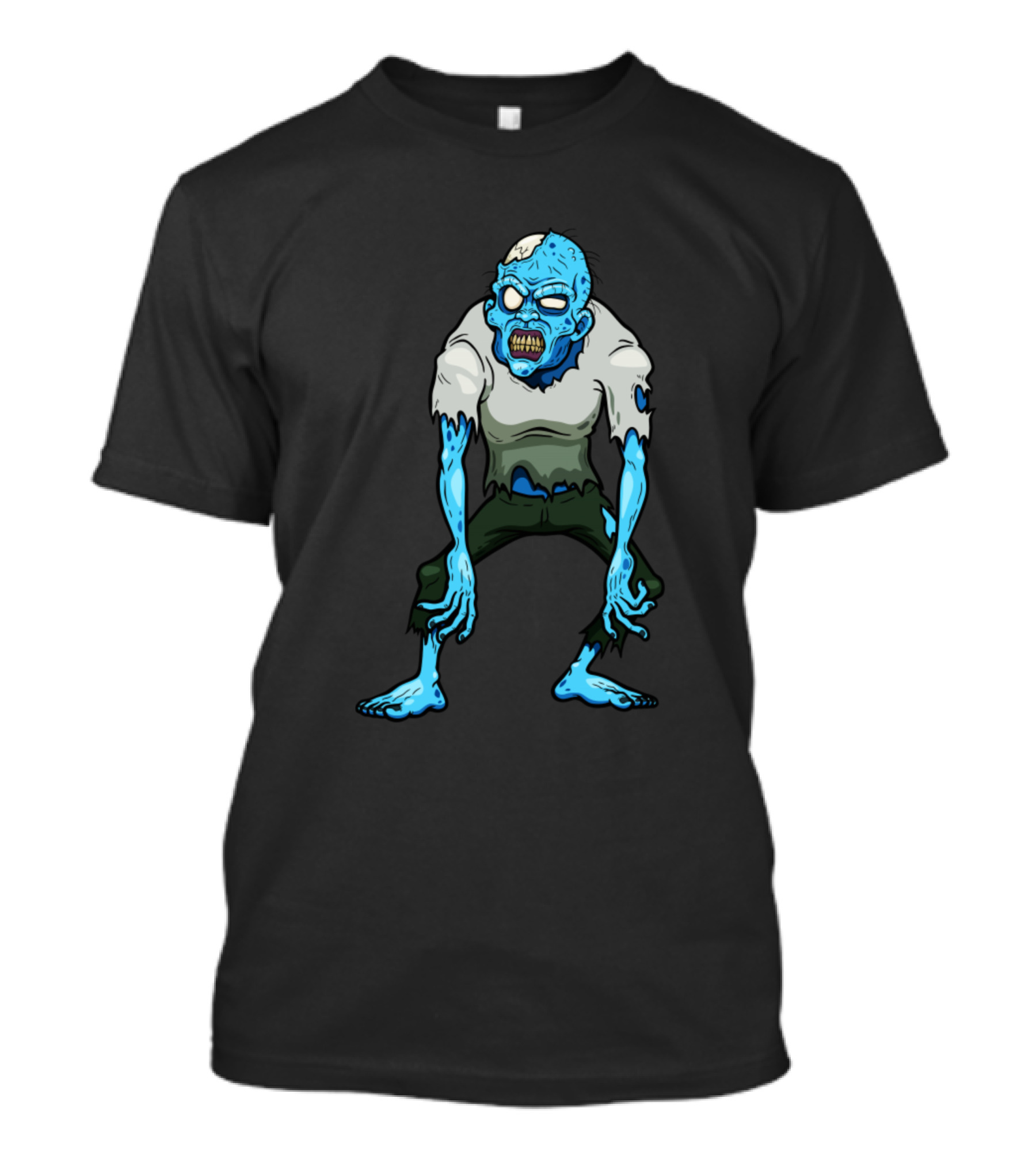 Zombie Scary Blue Monster Creature T-Shirt