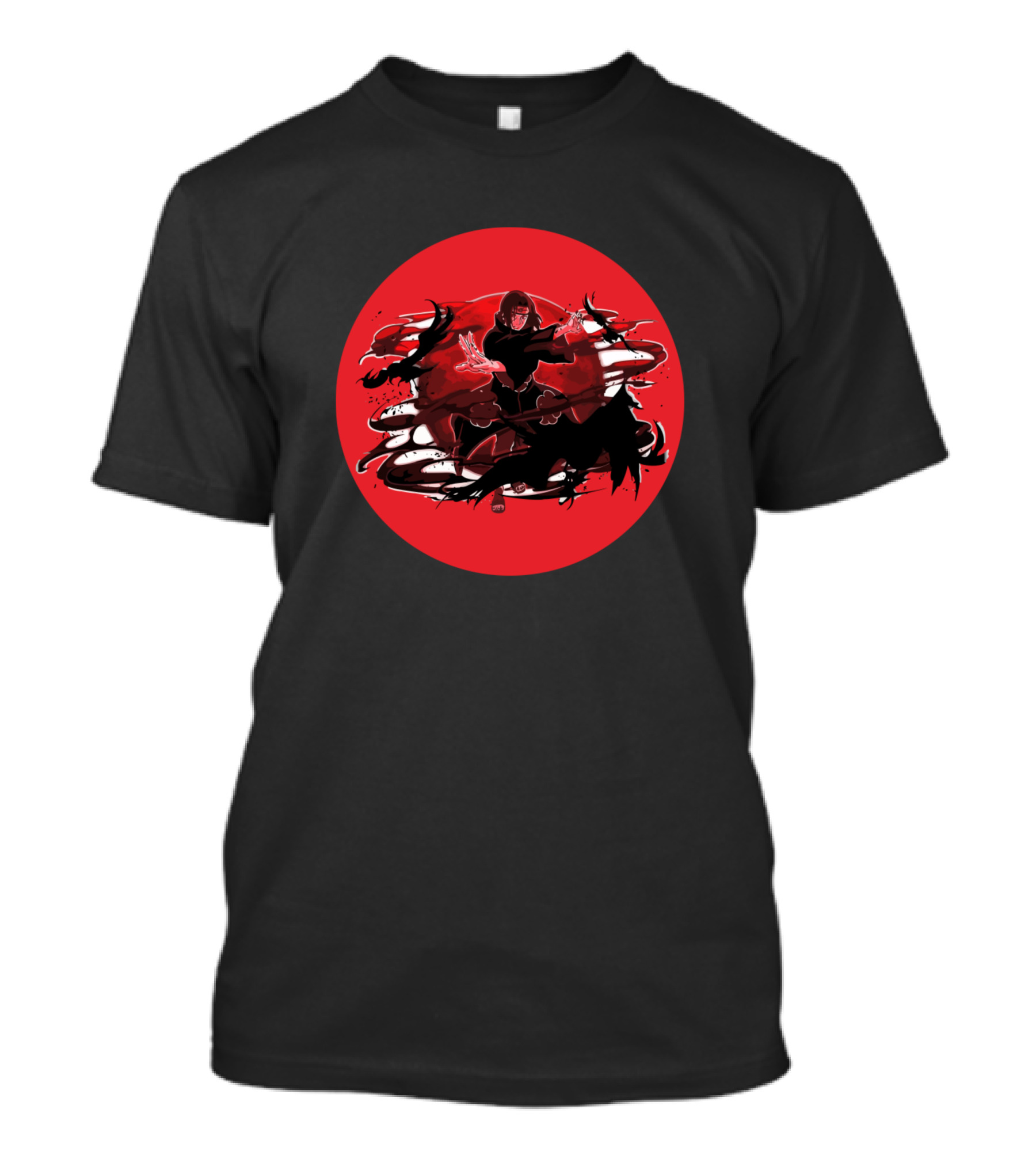 Akatsuki Itachi Uchiha Red Circle Clouds Anime T-Shirt