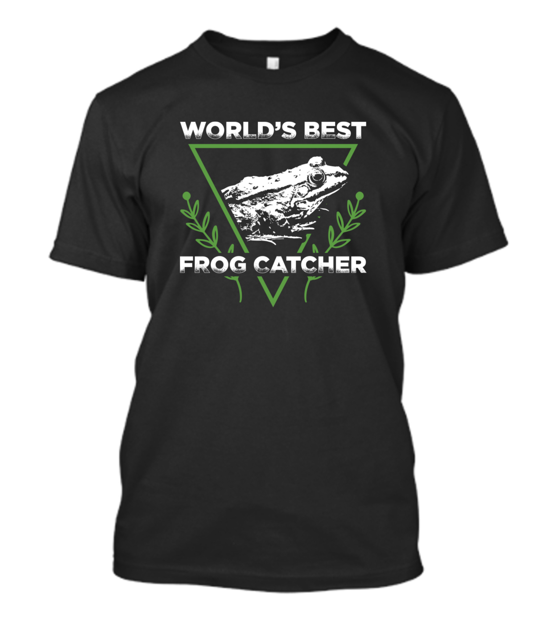 World's Best Frog Catcher Triangle Emblem T-Shirt