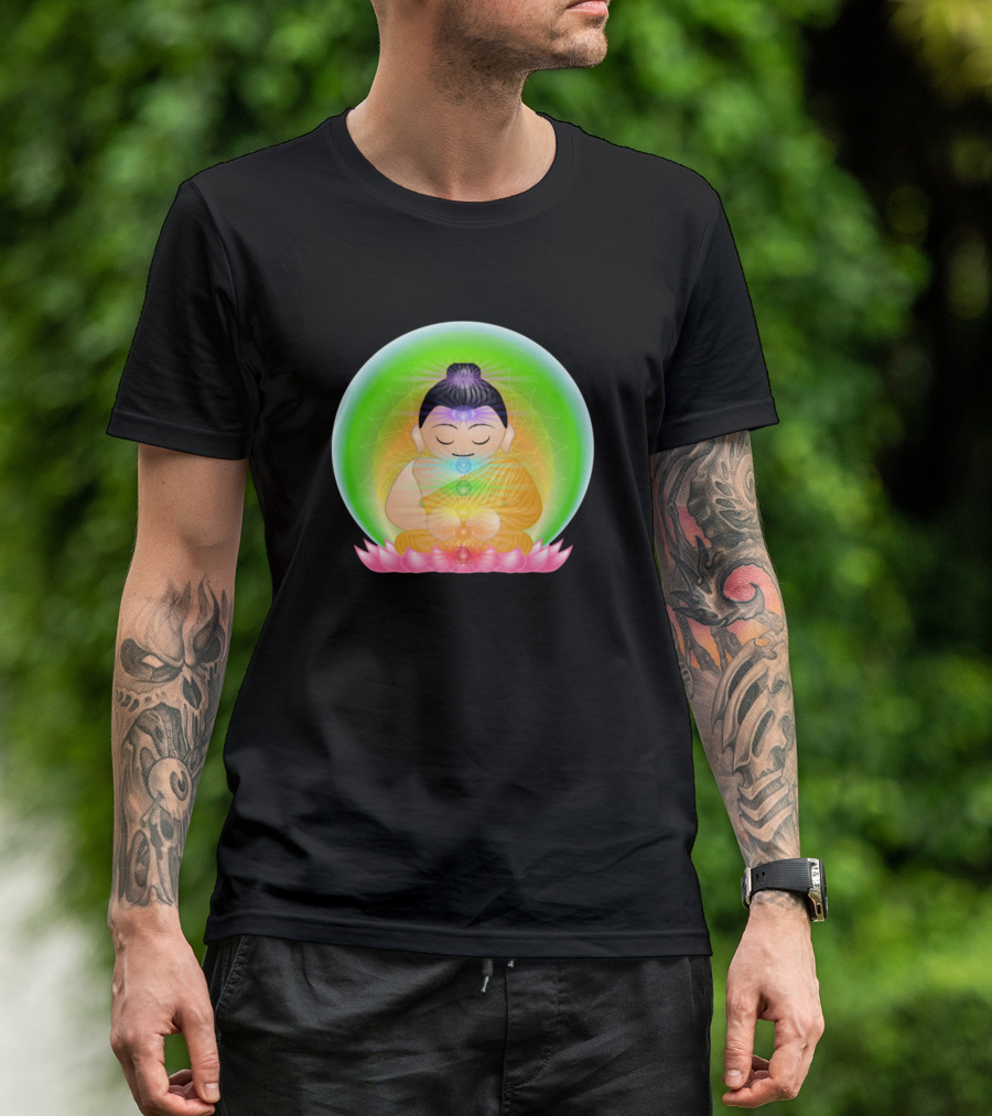 Yhu King Meditation Chakra Buddha Lotus T-Shirt