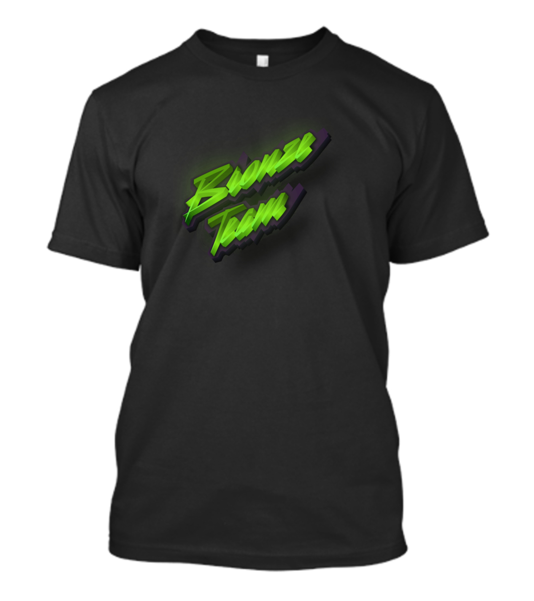 Bronze Team Neon Green Text Gaming T-Shirt
