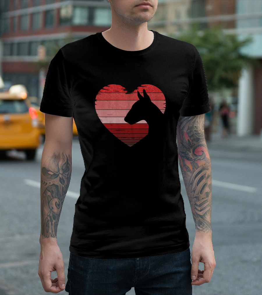 Bull Terrier Heart Valentines Day Dog T-Shirt