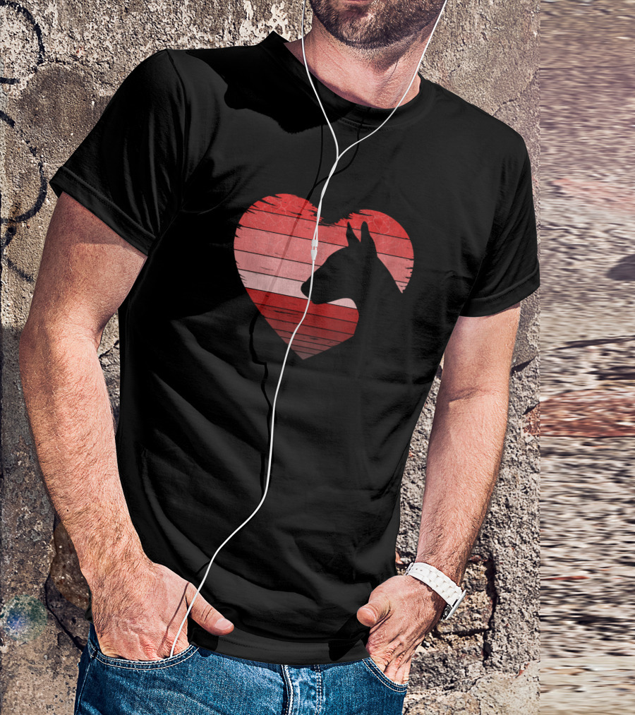 Bull Terrier Heart Valentines Day Dog T-Shirt