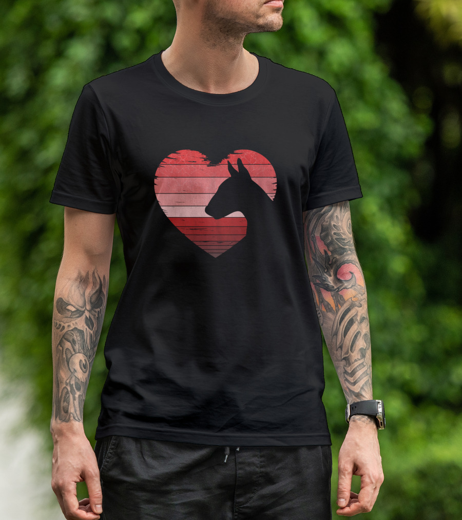 Bull Terrier Heart Valentines Day Dog T-Shirt