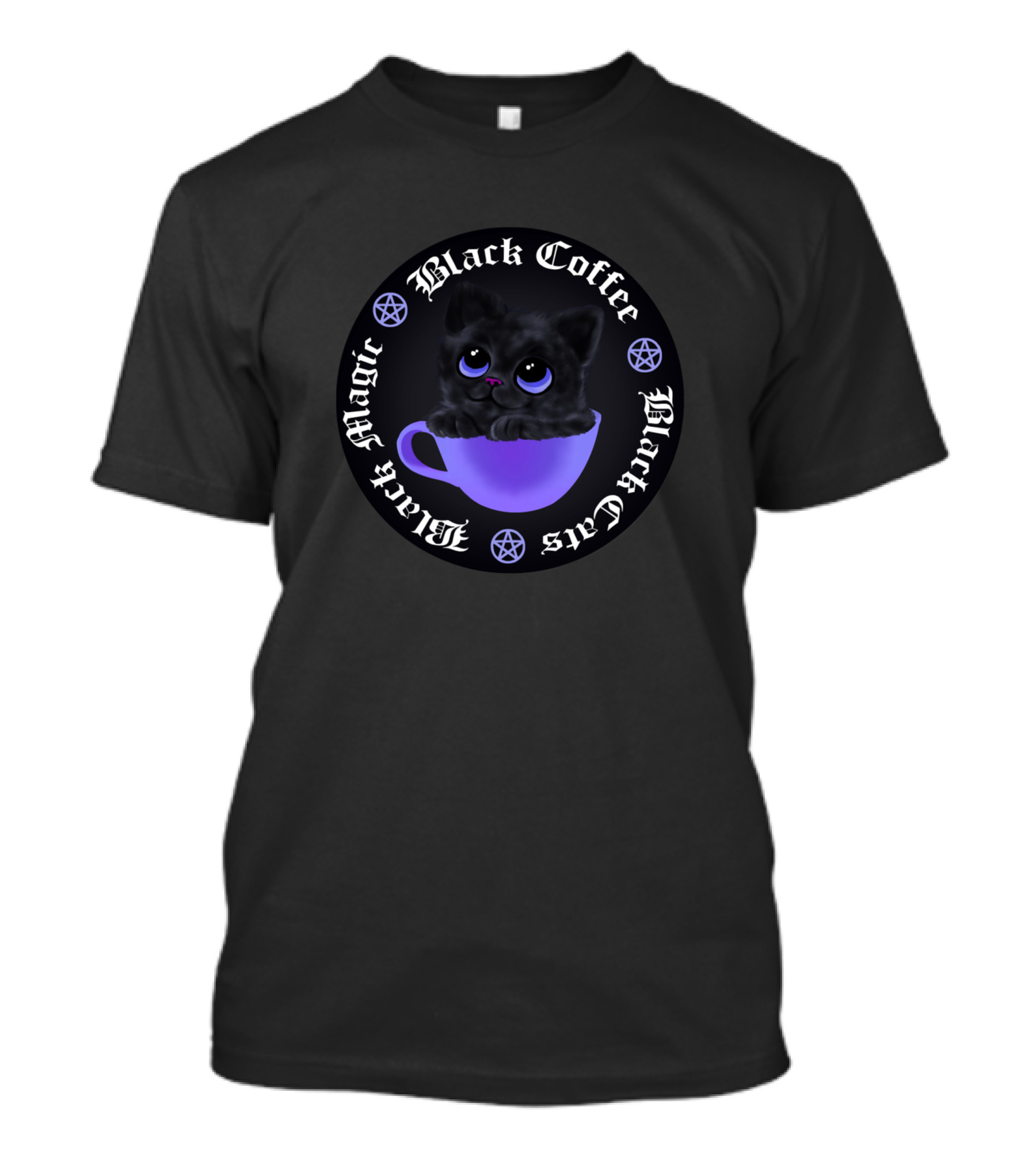 Black Cats Black Coffee Black Magic Funny Kitty T-Shirt