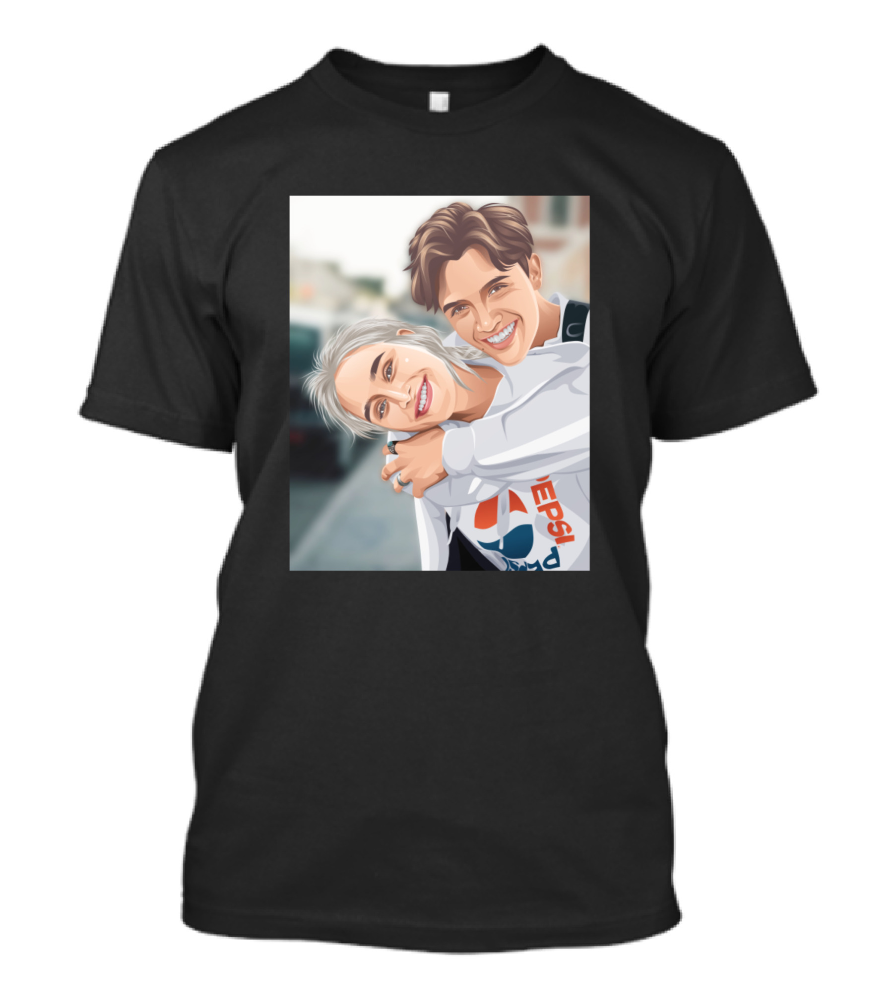 Pepsi Couple Vector Smiling Embrace T-Shirt