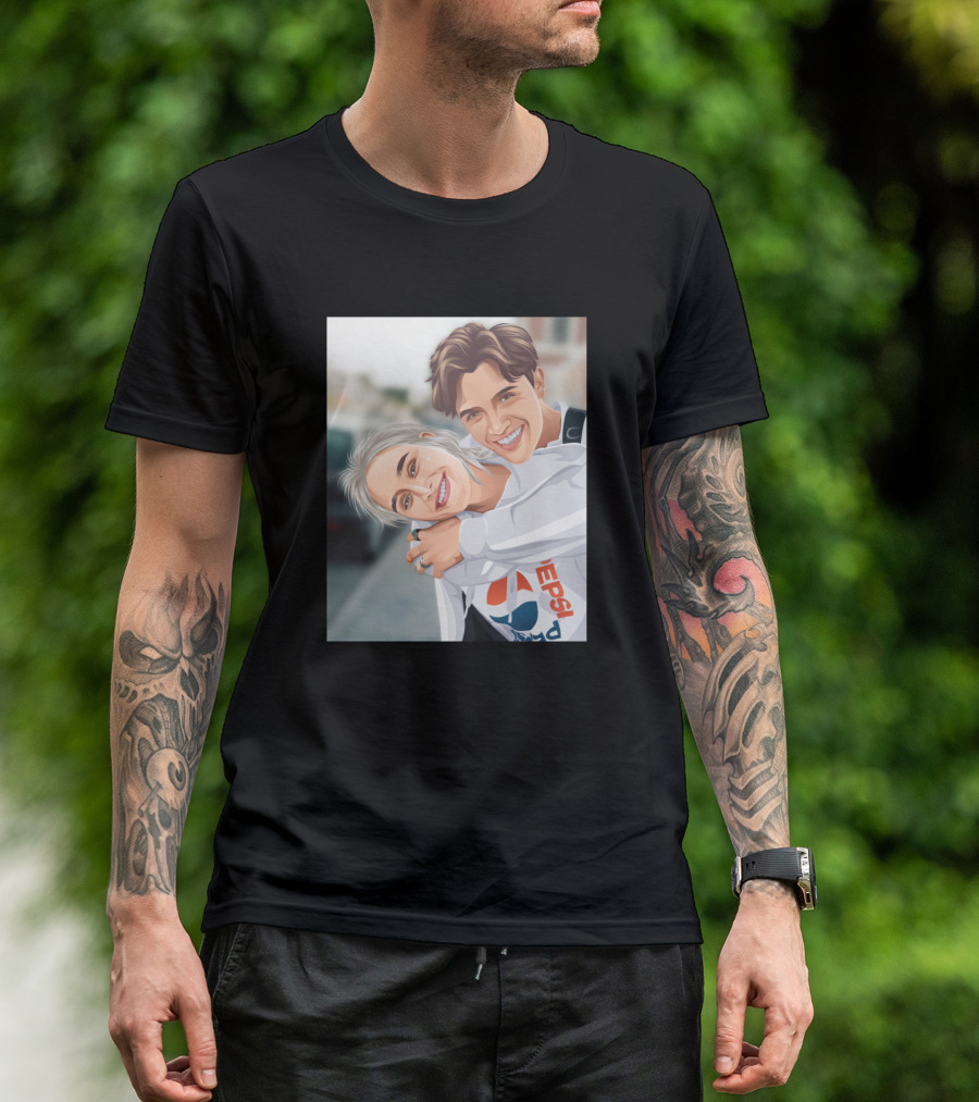 Pepsi Couple Vector Smiling Embrace T-Shirt