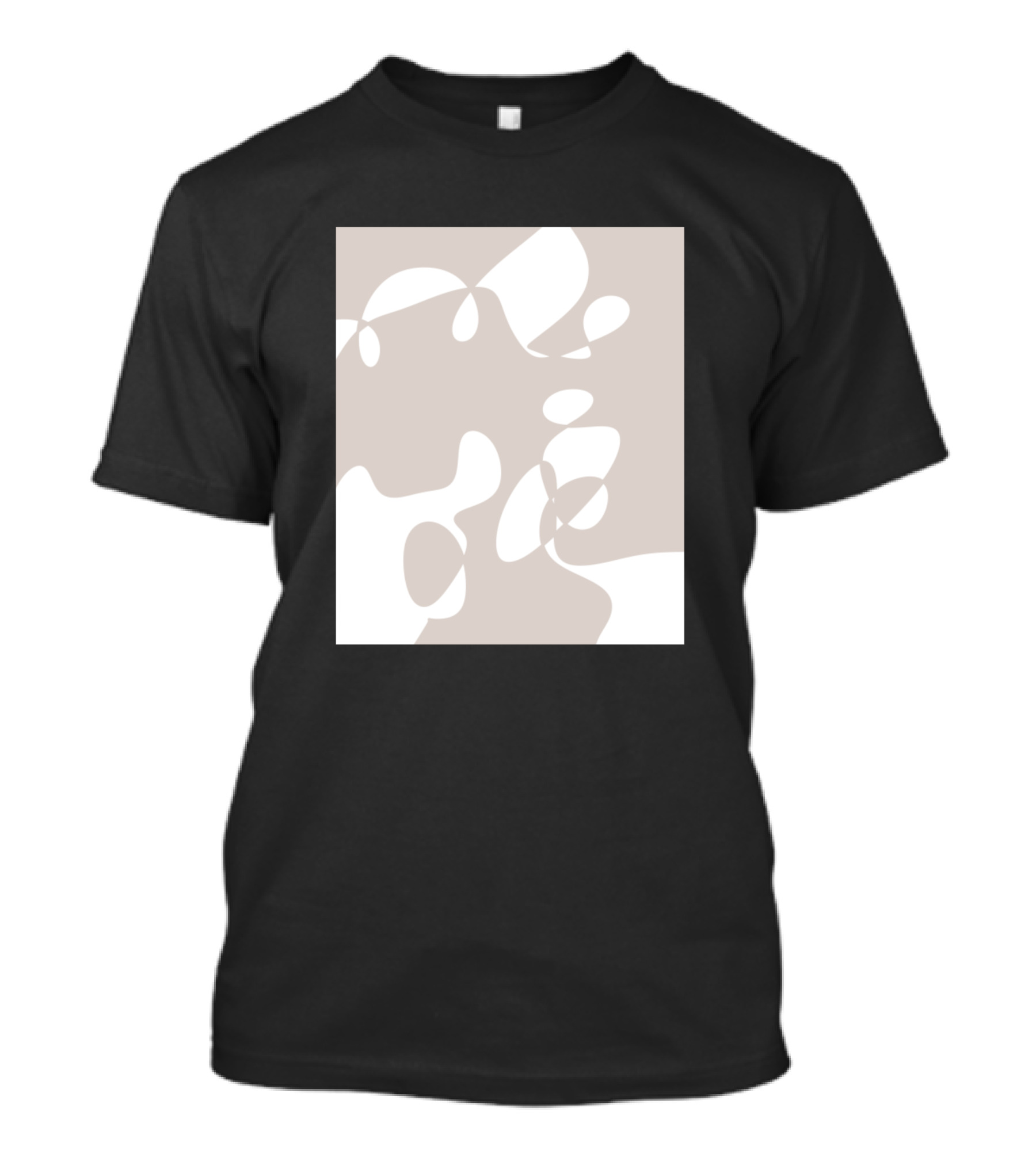 Creamy Abstract Beige And White Shapes T-Shirt