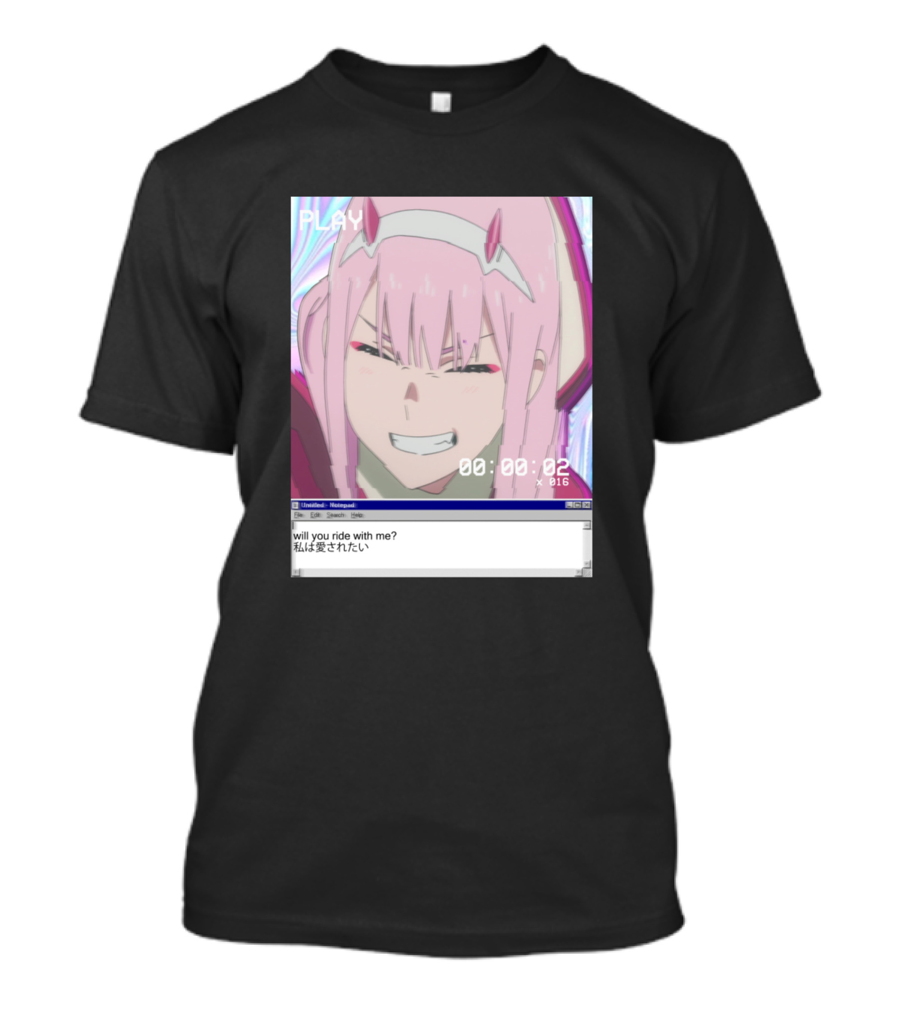 Darling In The Franxx Zero Two Will You Ride With Me Aesthetic T-Shirt