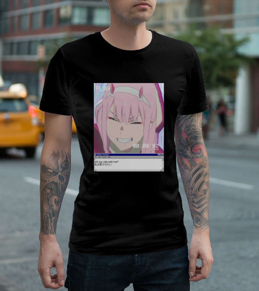 Darling In The Franxx Zero Two Will You Ride With Me Aesthetic T-Shirt