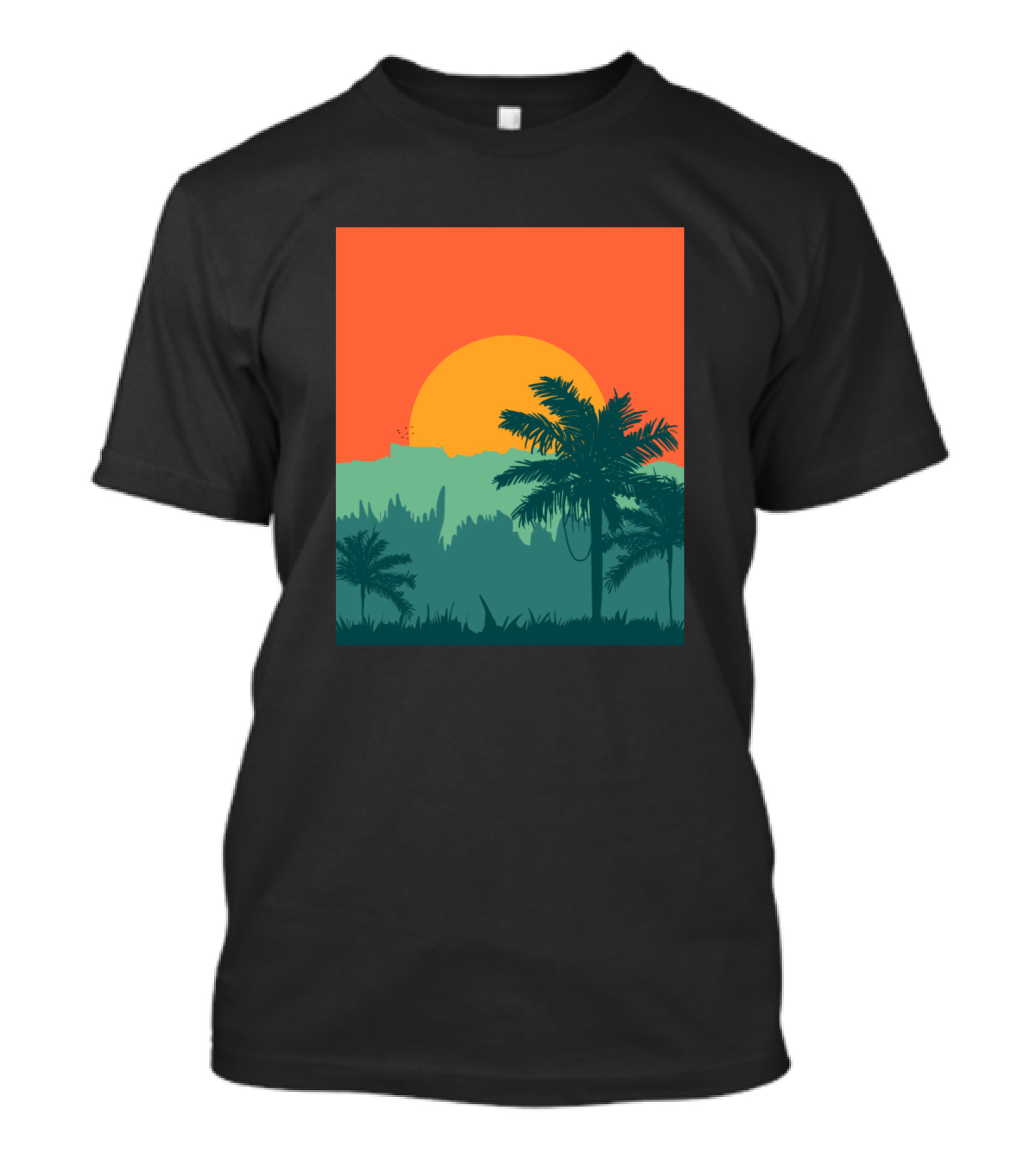 Jungle Exuberance Sunset Tropical Palm T-Shirt