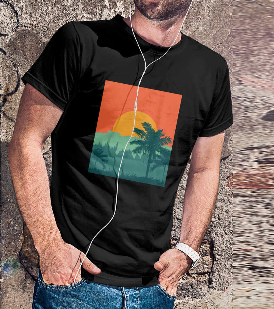 Jungle Exuberance Sunset Tropical Palm T-Shirt