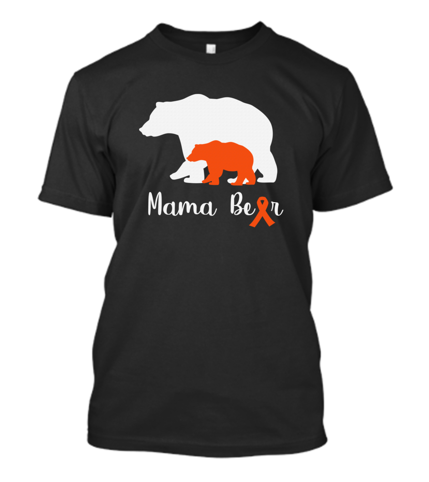 Mama Bear CHD Awareness Orange Ribbon Warrior Support T-Shirt
