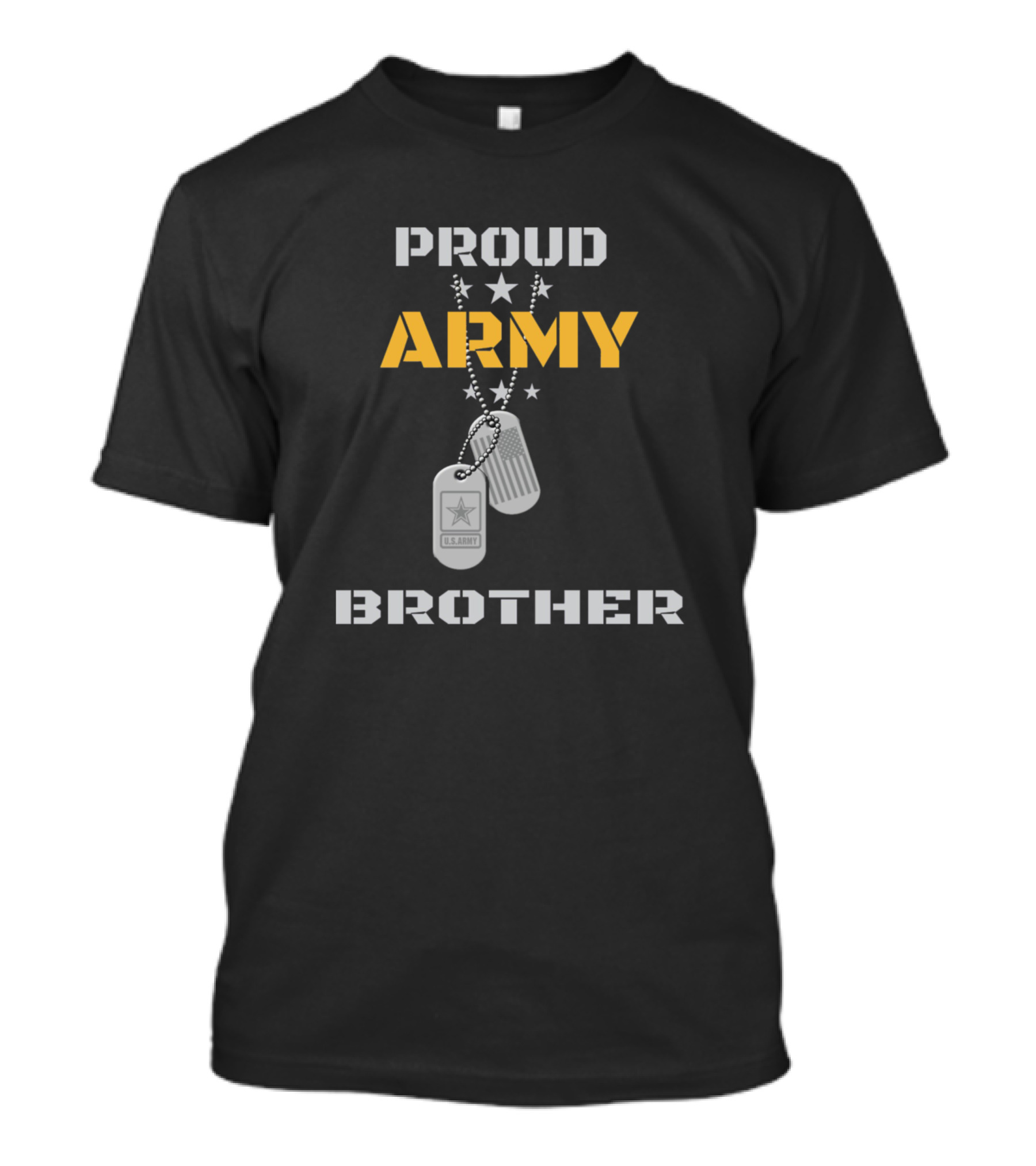 Proud Army Brother Dog Tags Star Badge T-Shirt