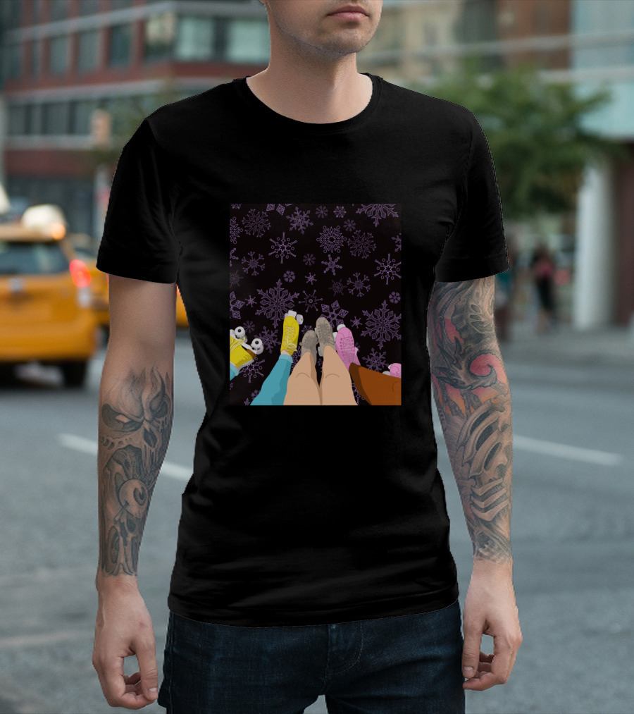 Roller Skating Feet and Purple Snowflakes T-Shirt