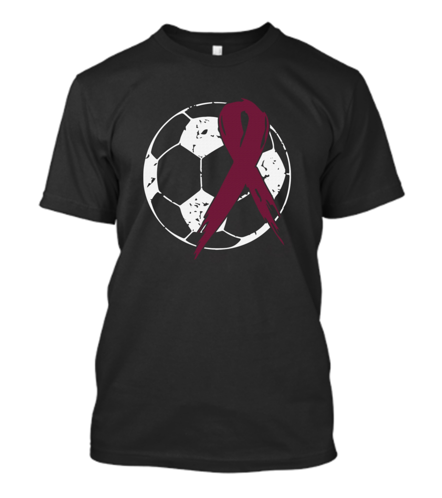 Burgundy Sepsis Awareness Soccer Ball Ribbon Funny T-Shirt
