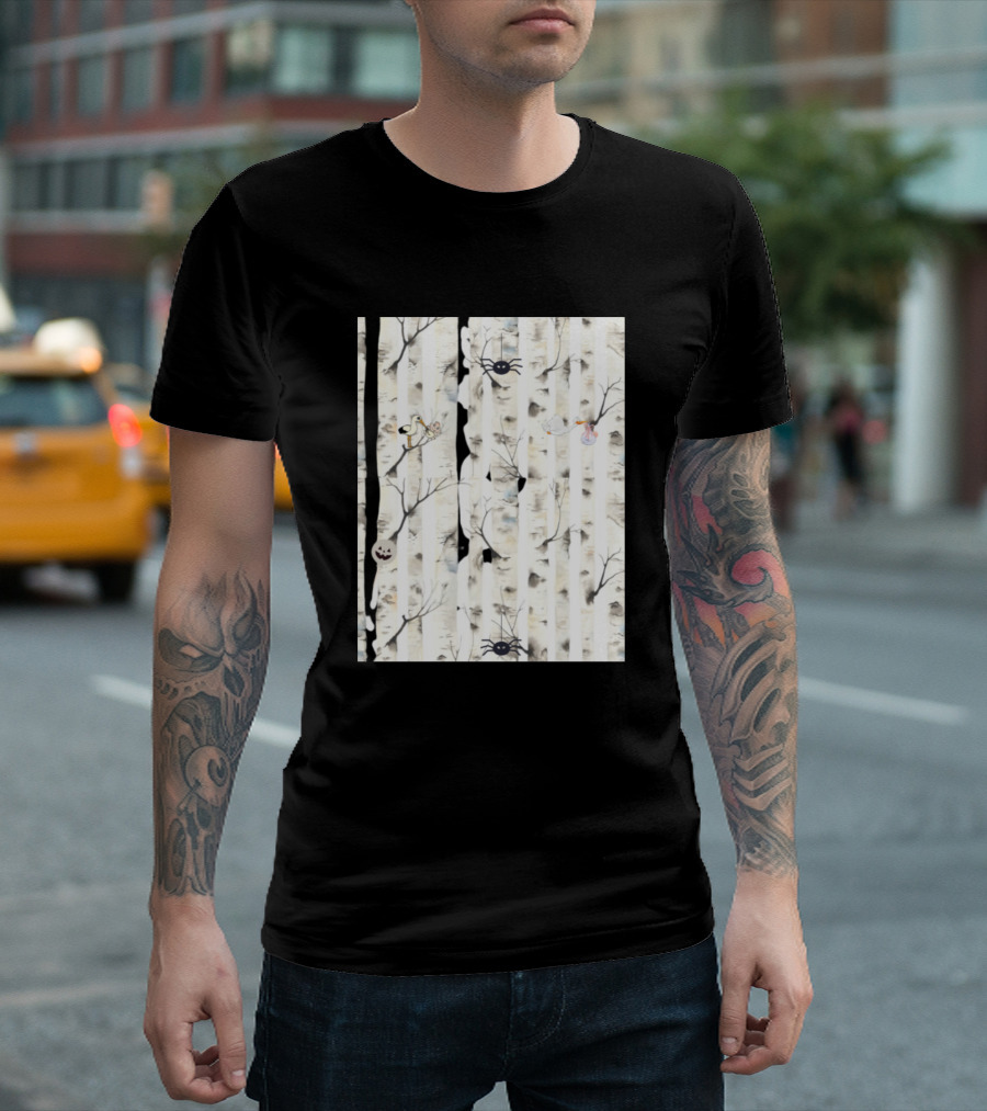 The Birches Branch Halloween Ghosts and Spiders T-Shirt