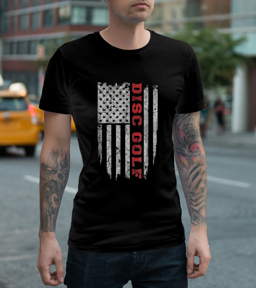 American Flag Disc Golf USA Sport T-Shirt