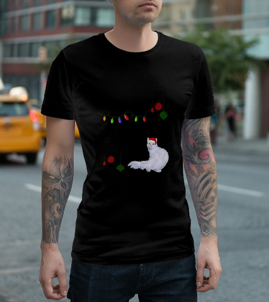 Turkish Angora Around The Christmas Tree Lights And Ornaments T-Shirt