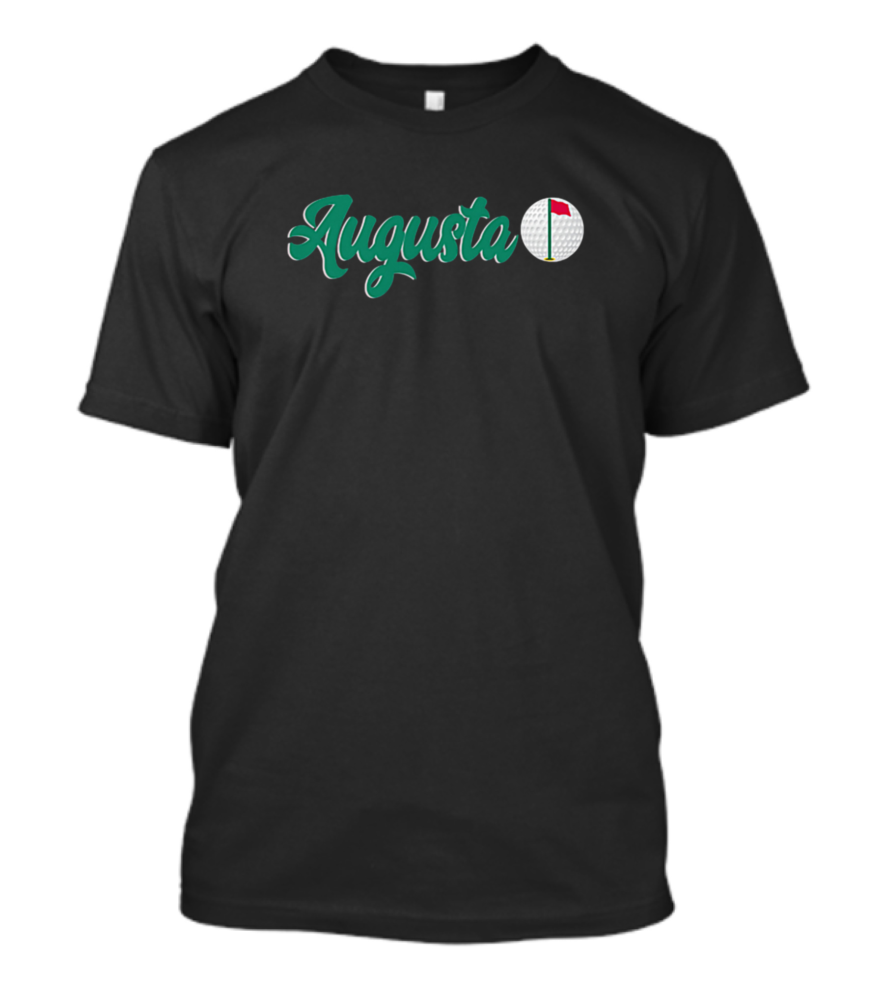 Augusta Georgia Golfing April With Flag And Golf Ball T-Shirt