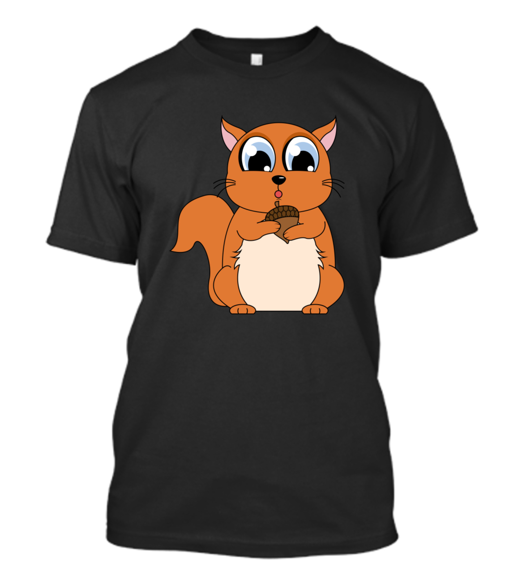 Cartoon Kids Squirrel With Acorn Cute T-Shirt