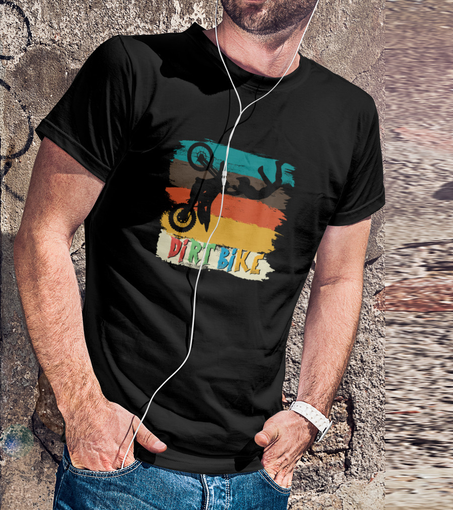 Dirt Bike Extreme Stunt Vintage Style Colors T-Shirt