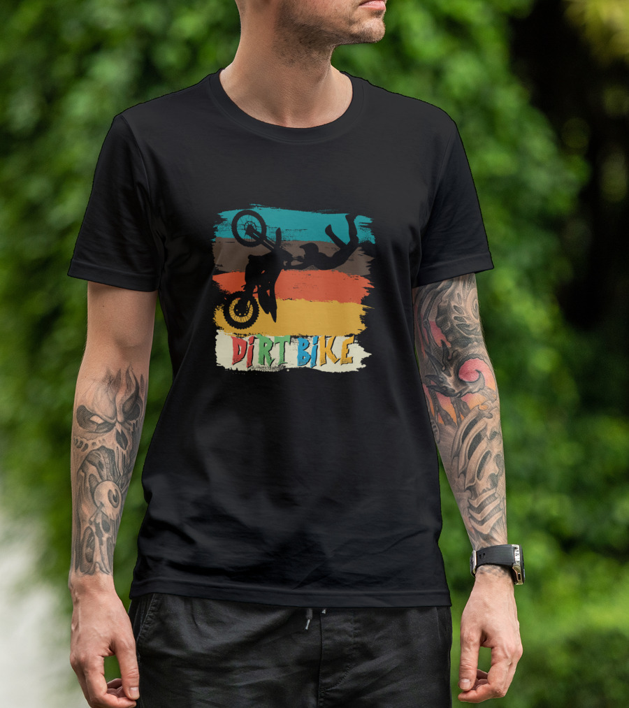 Dirt Bike Extreme Stunt Vintage Style Colors T-Shirt