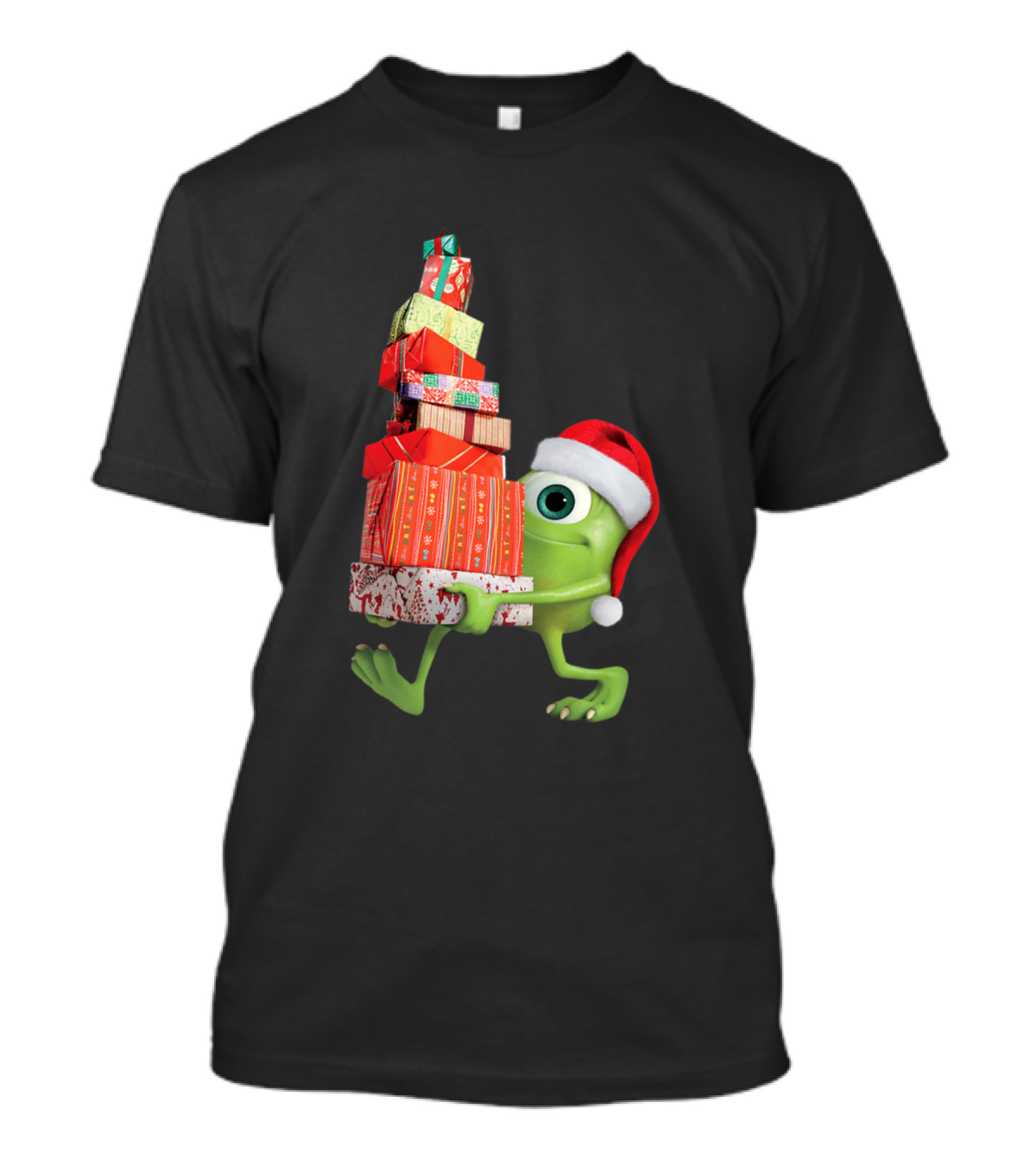 Disney Pixar Monsters University Mike Santa Carrying Christmas Presents T-Shirt