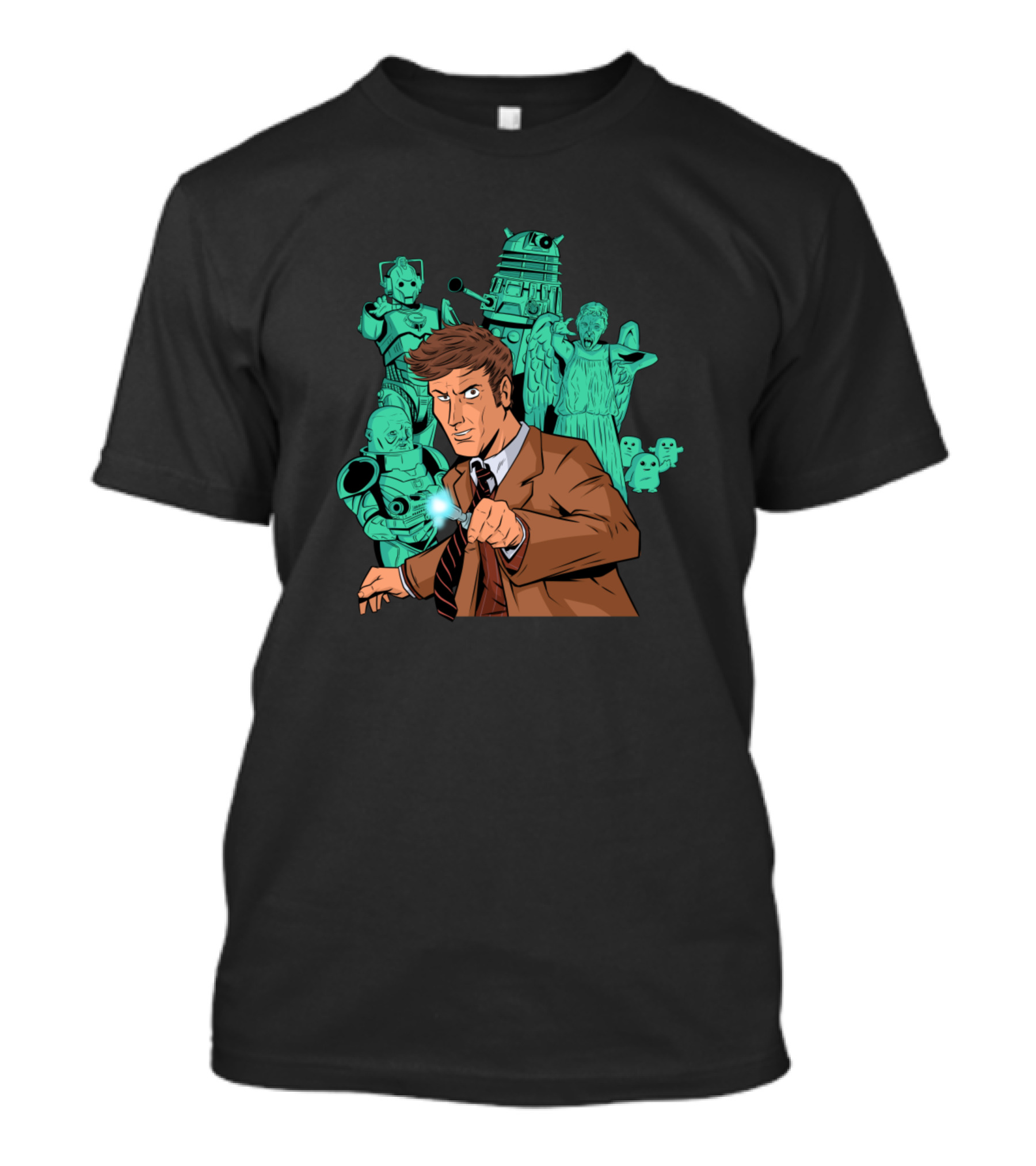 Doctor Who Tennant Cybermen Dalek Weeping Angels Fan T-Shirt