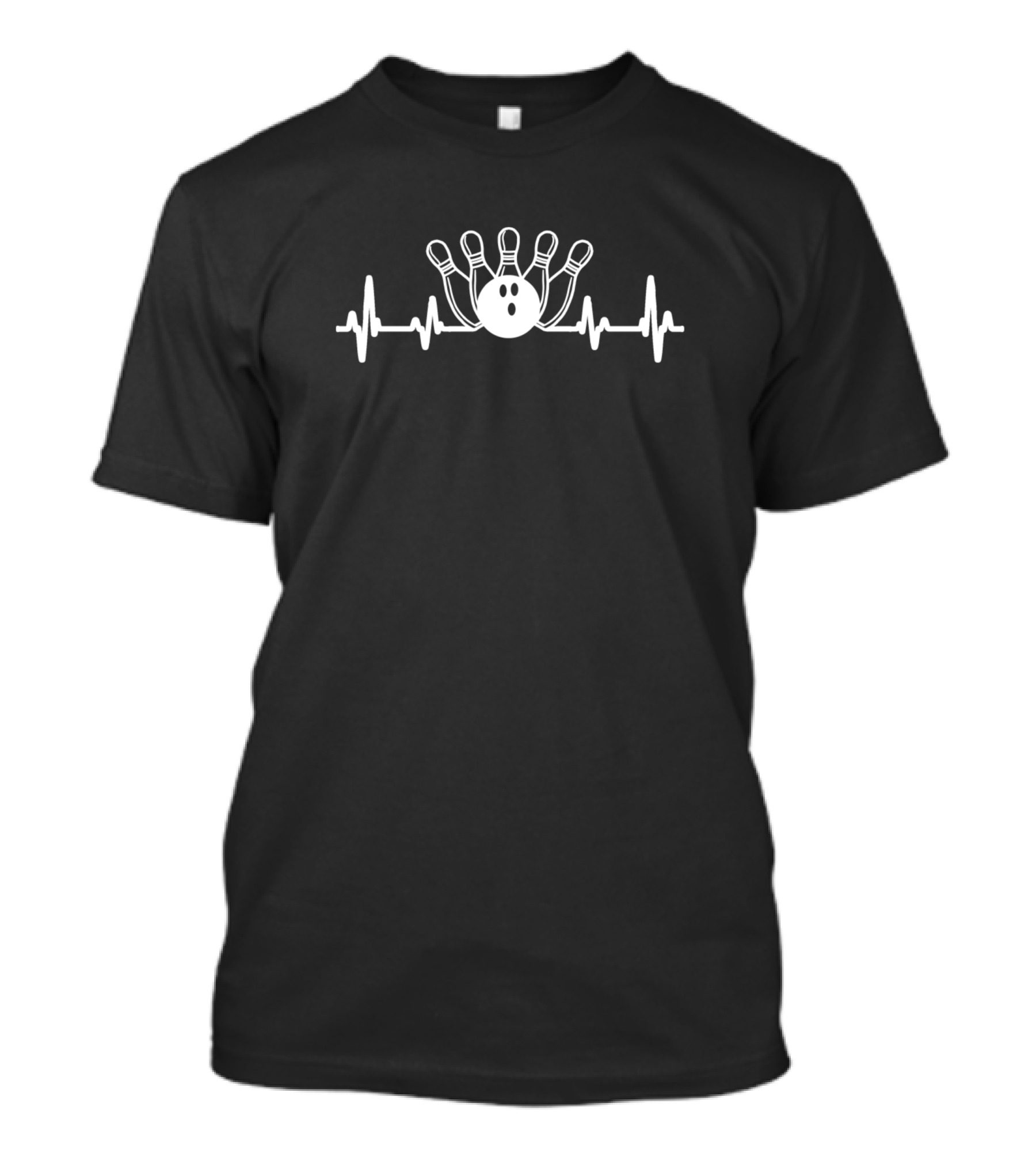 Bowling Heartbeat Bowler With Pins T-Shirt