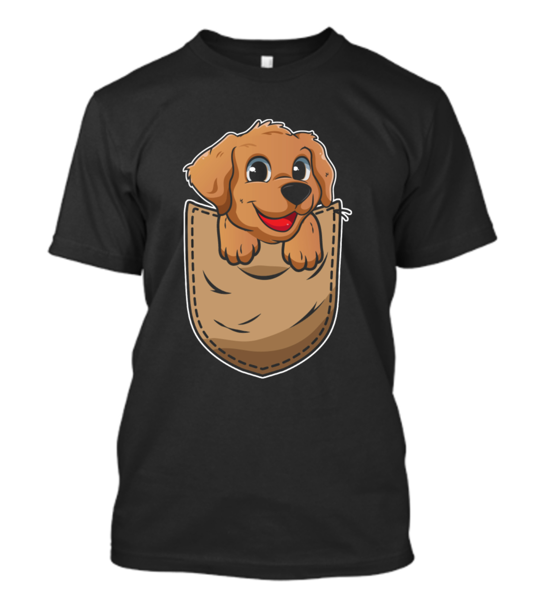 Funny Dog In Pocket Cute Dog Animal Dog Playful Pup In Pocket T-Shirt