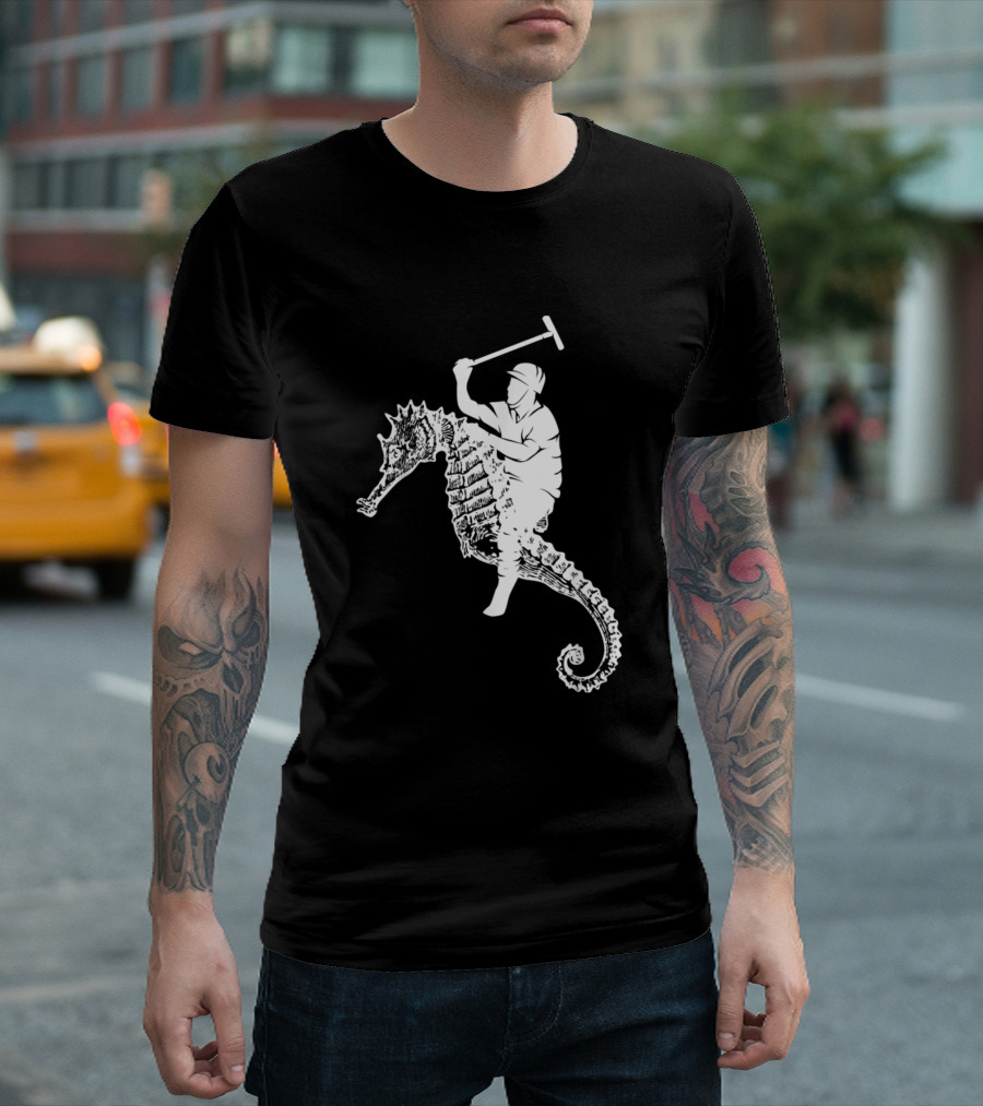 Funny Water Polo Sea Horse Rider Polo Play T-Shirt