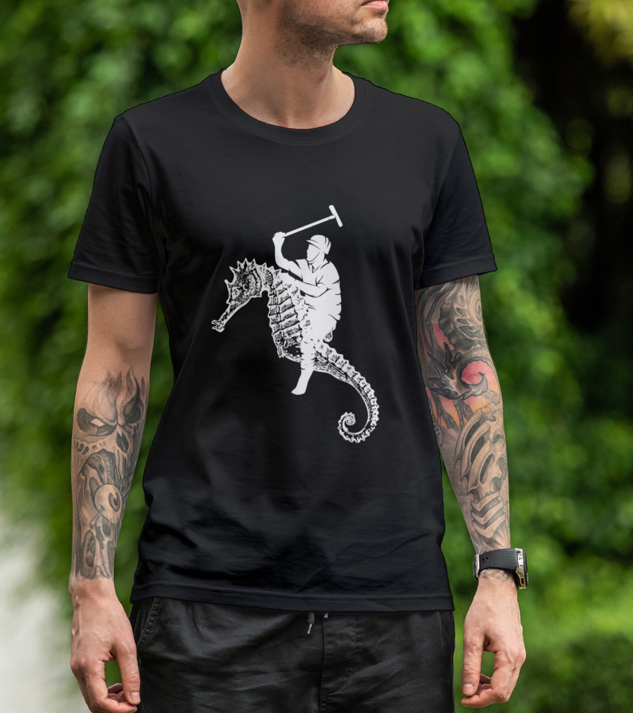 Funny Water Polo Sea Horse Rider Polo Play T-Shirt
