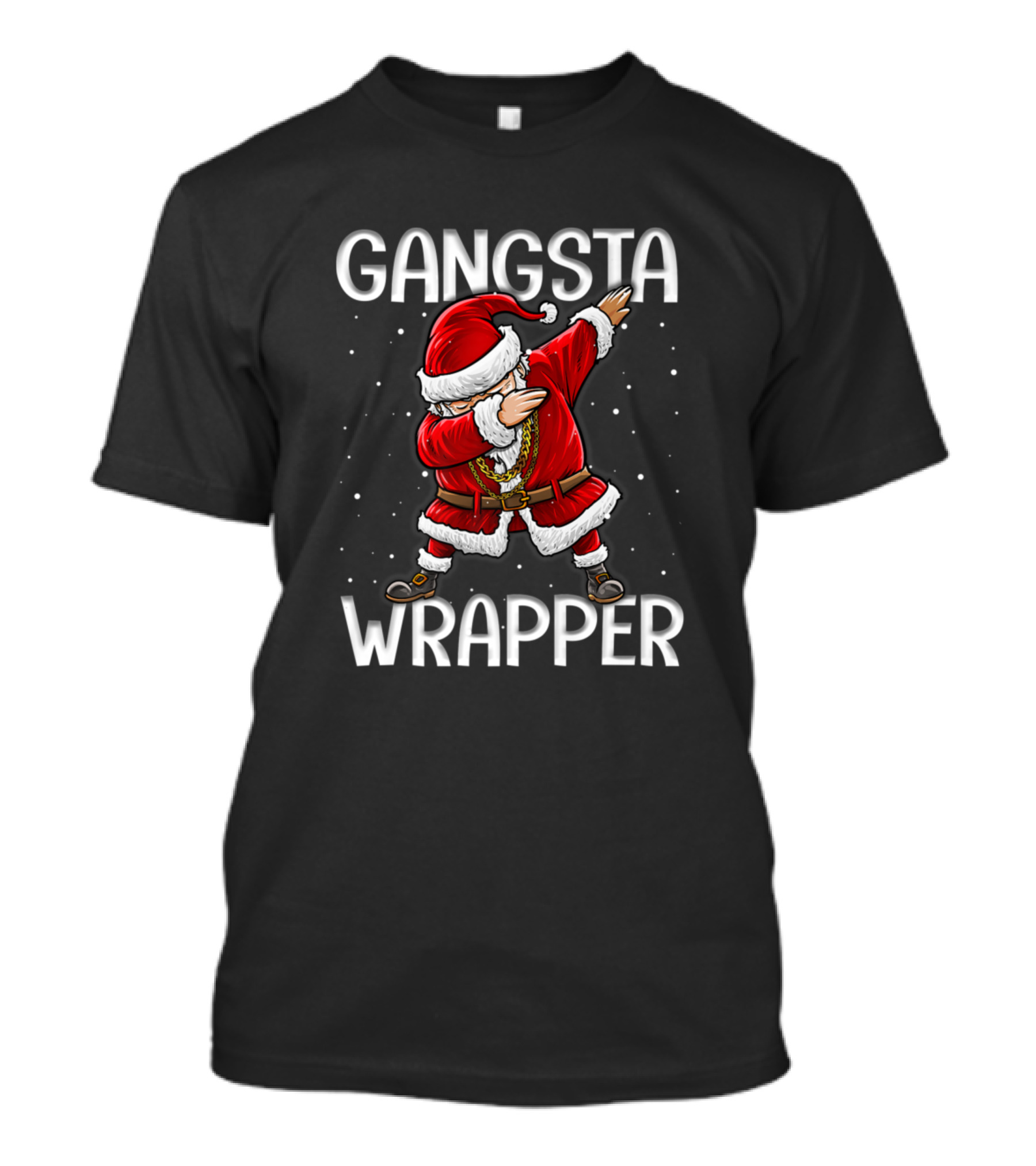 Gangsta Wrapper Dabbing Santa Christmas Humor T-Shirt