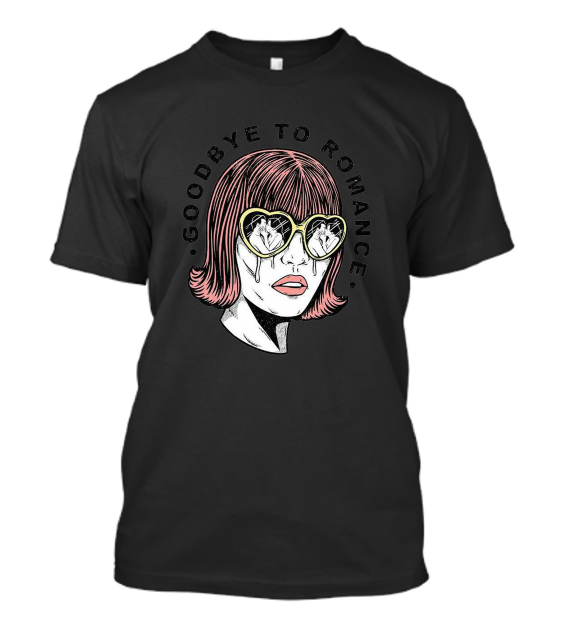 Goodbye To Romance Heart Glasses Woman Retro T-Shirt