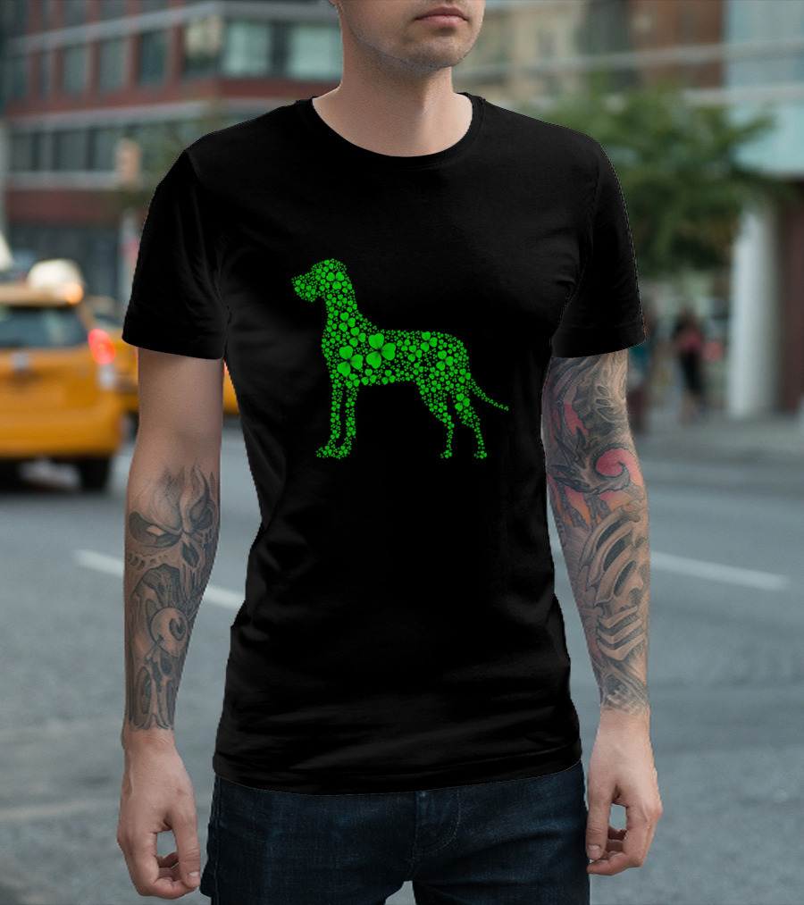 Great Dane Shamrock Irish Leaf Patri Dog T-Shirt