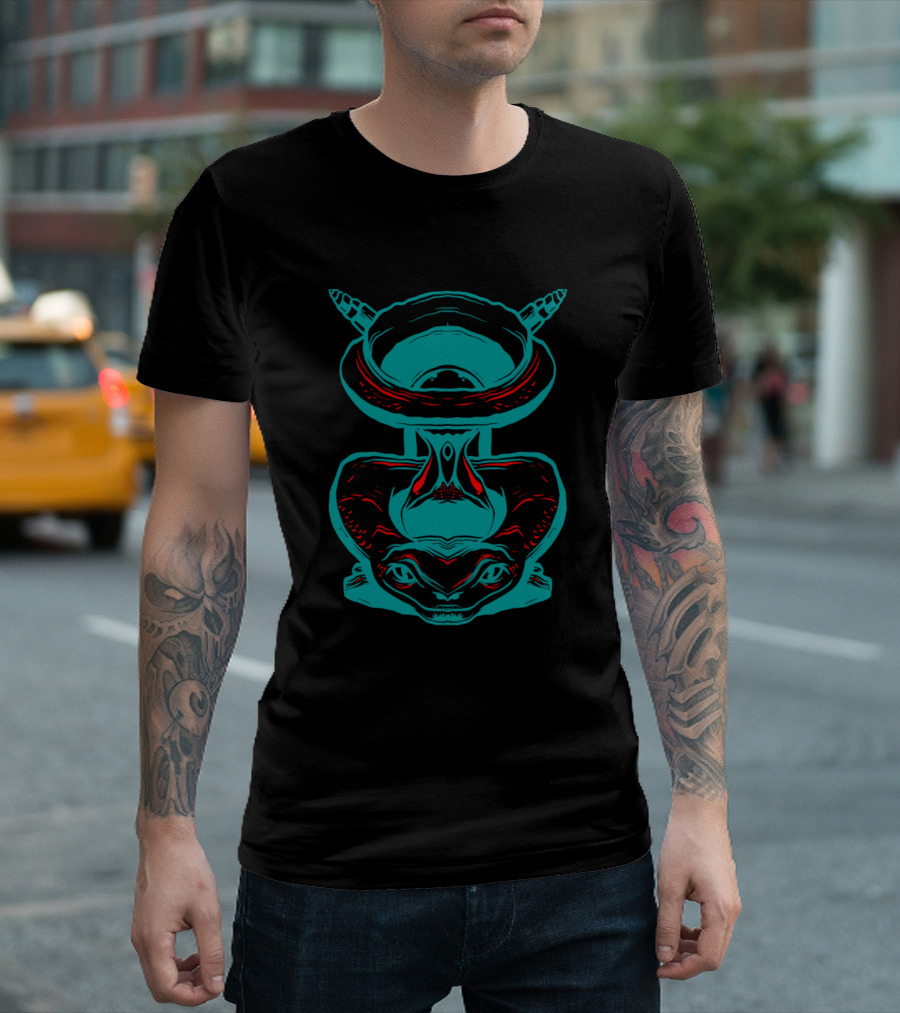 Psychedelic Green Snake with Vibrant Symmetry T-Shirt