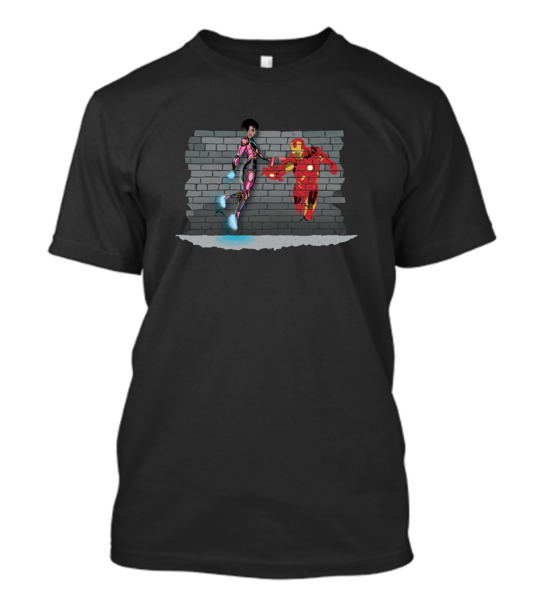Iron Man And Riri Williams Team-Up Scene T-Shirt