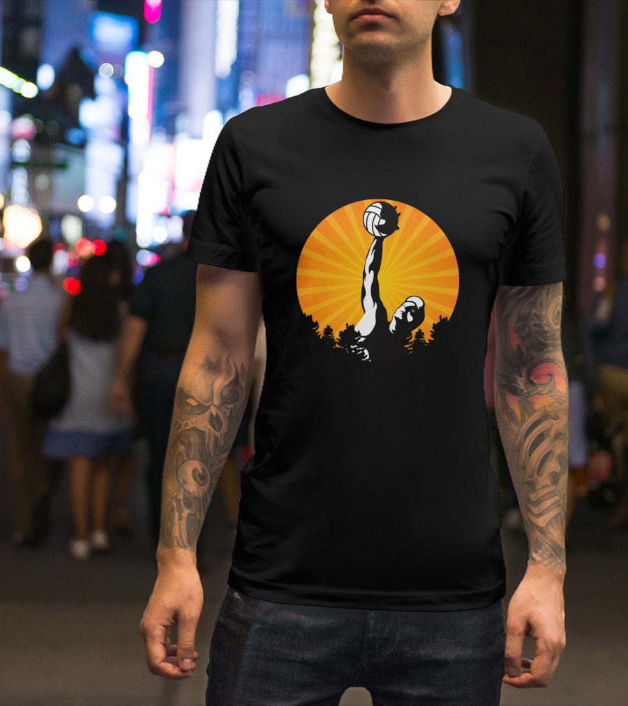 Love Volleyball Forest Sunset Spike Athlete T-Shirt