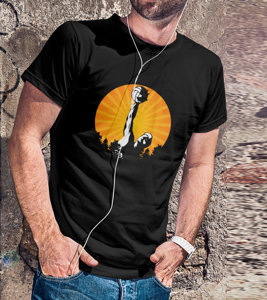 Love Volleyball Forest Sunset Spike Athlete T-Shirt