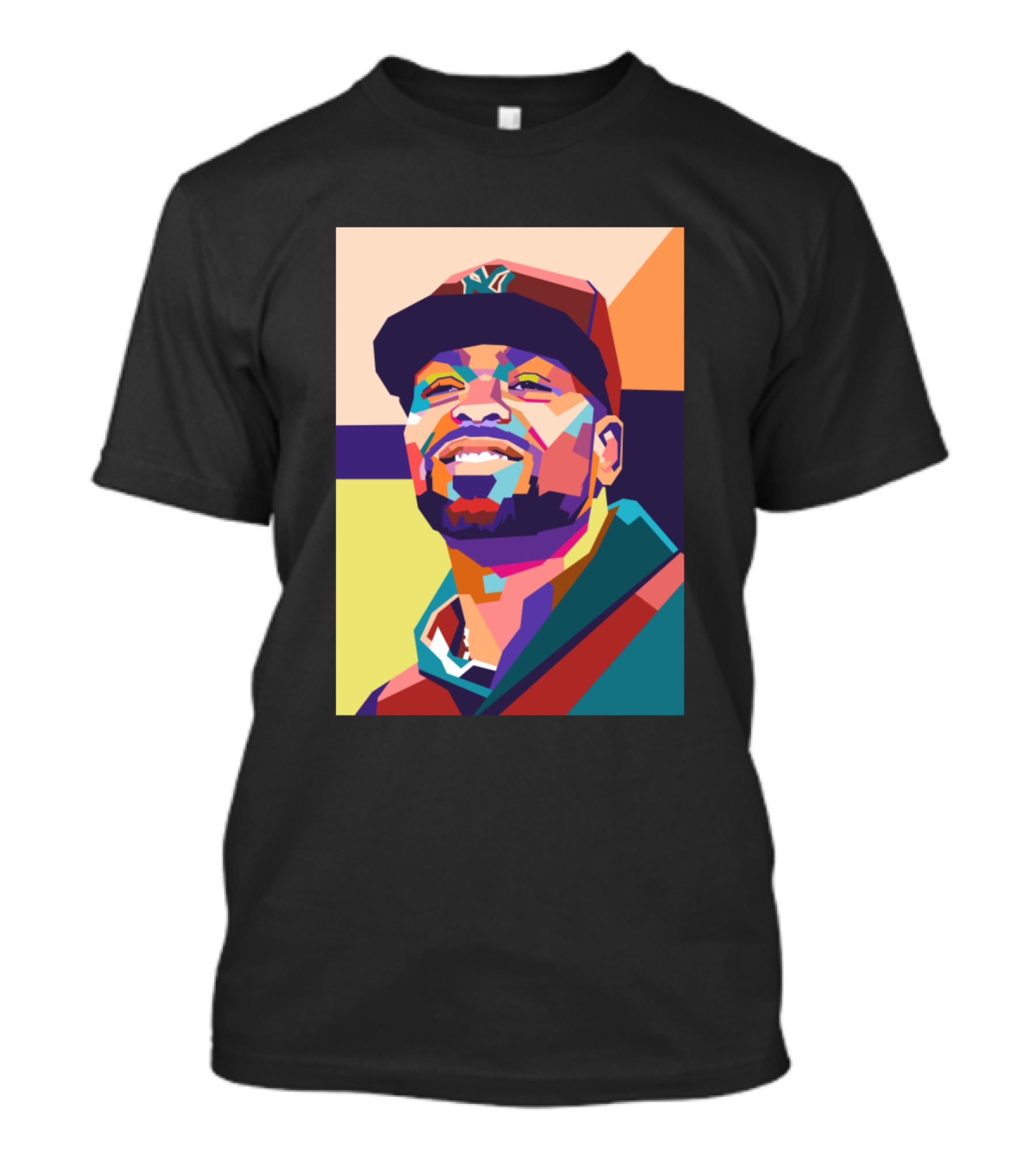 Method Man Colorful Pop Portrait Yankees Hat T-Shirt