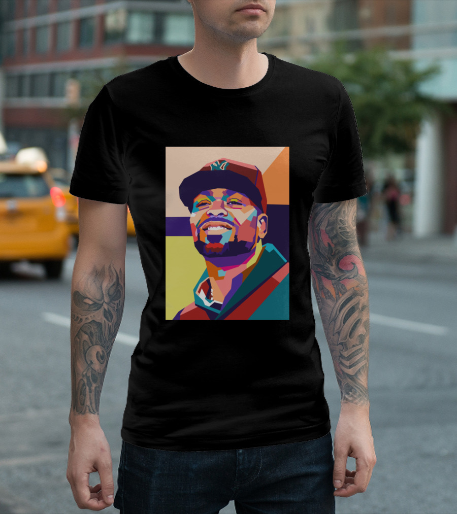 Method Man Colorful Pop Portrait Yankees Hat T-Shirt