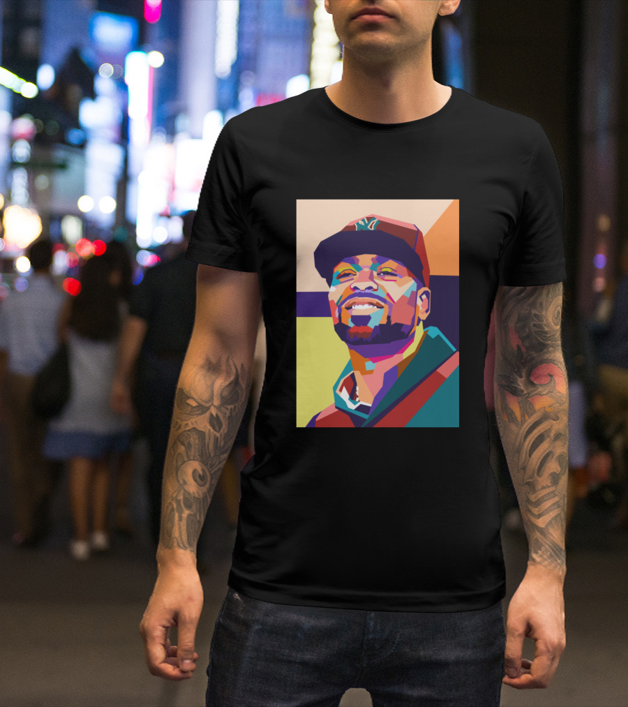 Method Man Colorful Pop Portrait Yankees Hat T-Shirt