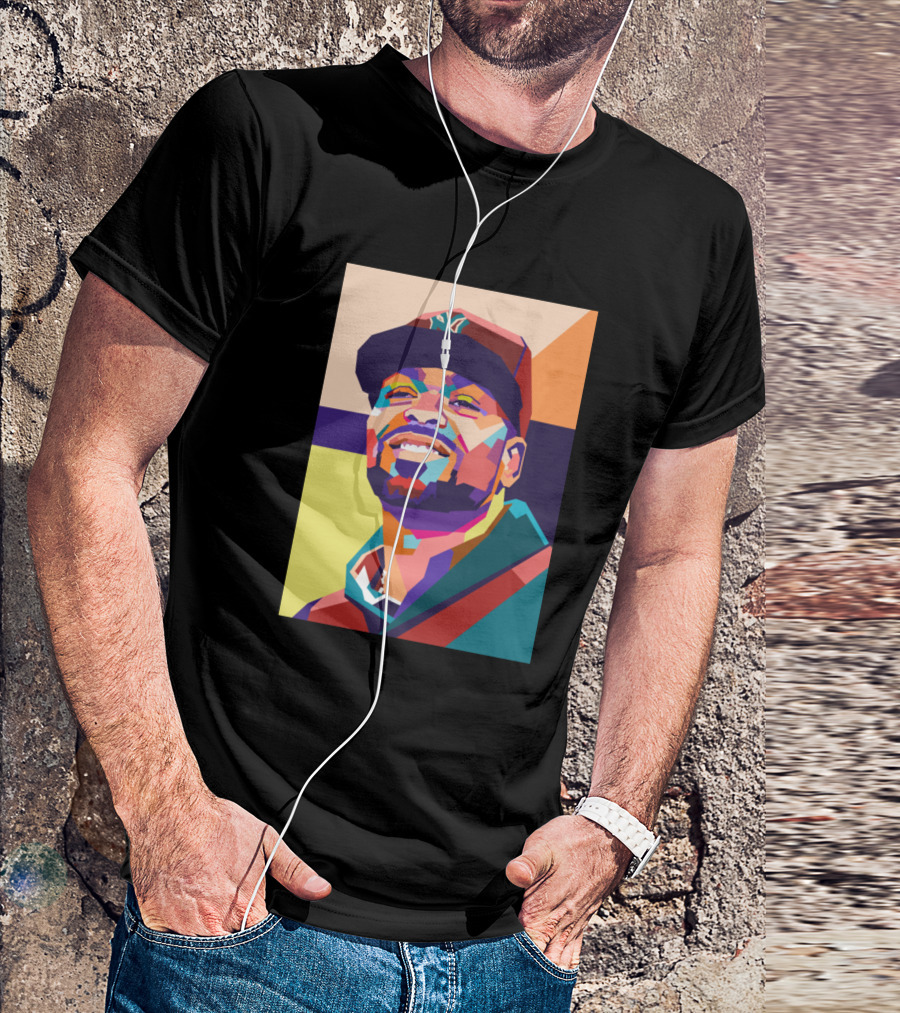 Method Man Colorful Pop Portrait Yankees Hat T-Shirt